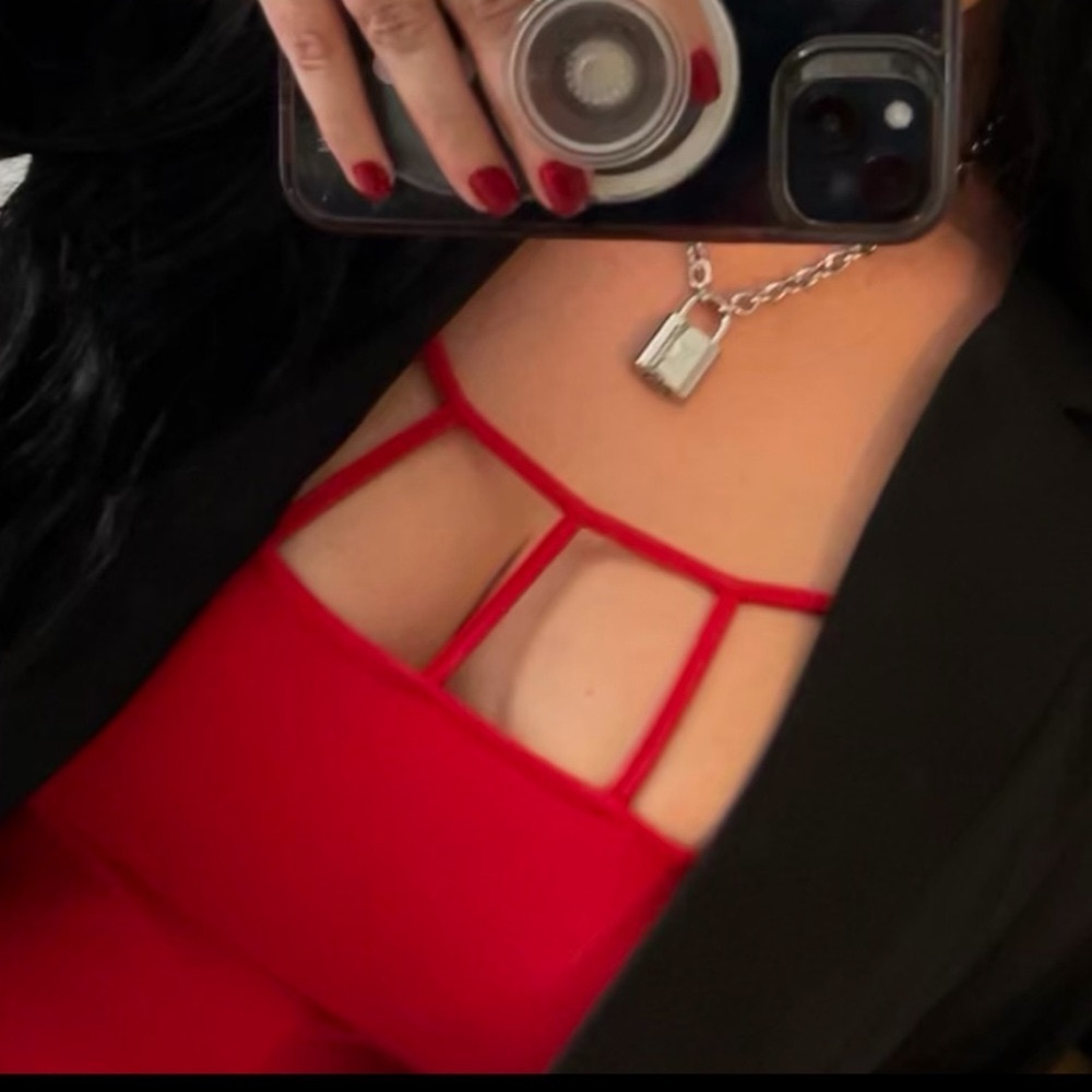 Red Thalia Sodi For Macys Strappy Camisole/Tank Top